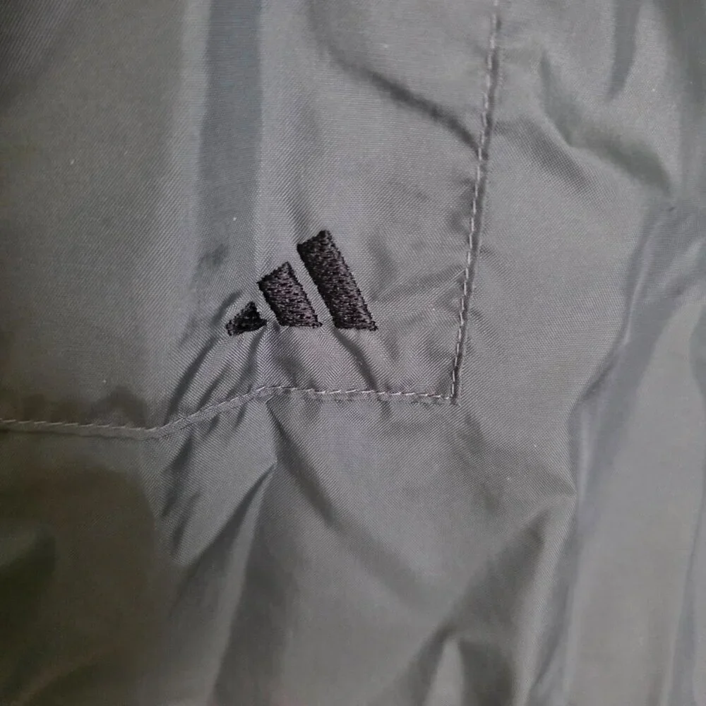 Vintage Adidas Branded 3-Stripes Zippered (LG) Windbreaker Jacket GRAY/GREEN